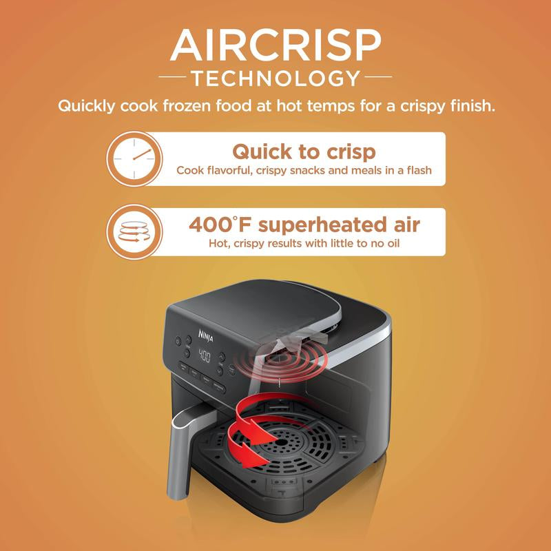 Ninja Air Fryer Pro AF141 Electric Kitchen Appliances for Fried Foods Space Saver Crunchy Easy Clean Cooking Smokeless Indoor Grill Grill and Griddle