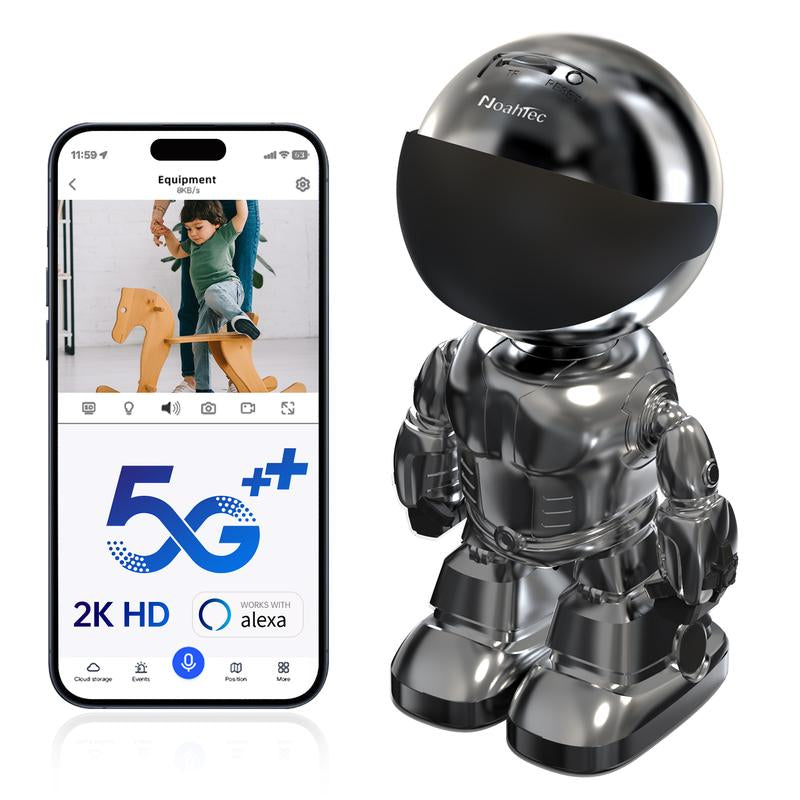 3MP 5G&2.4Ghz Wifi Camera with Motion Detection and Two-Way Audio for Home Security - Wireless, Automatic Cable Monitoring Phone