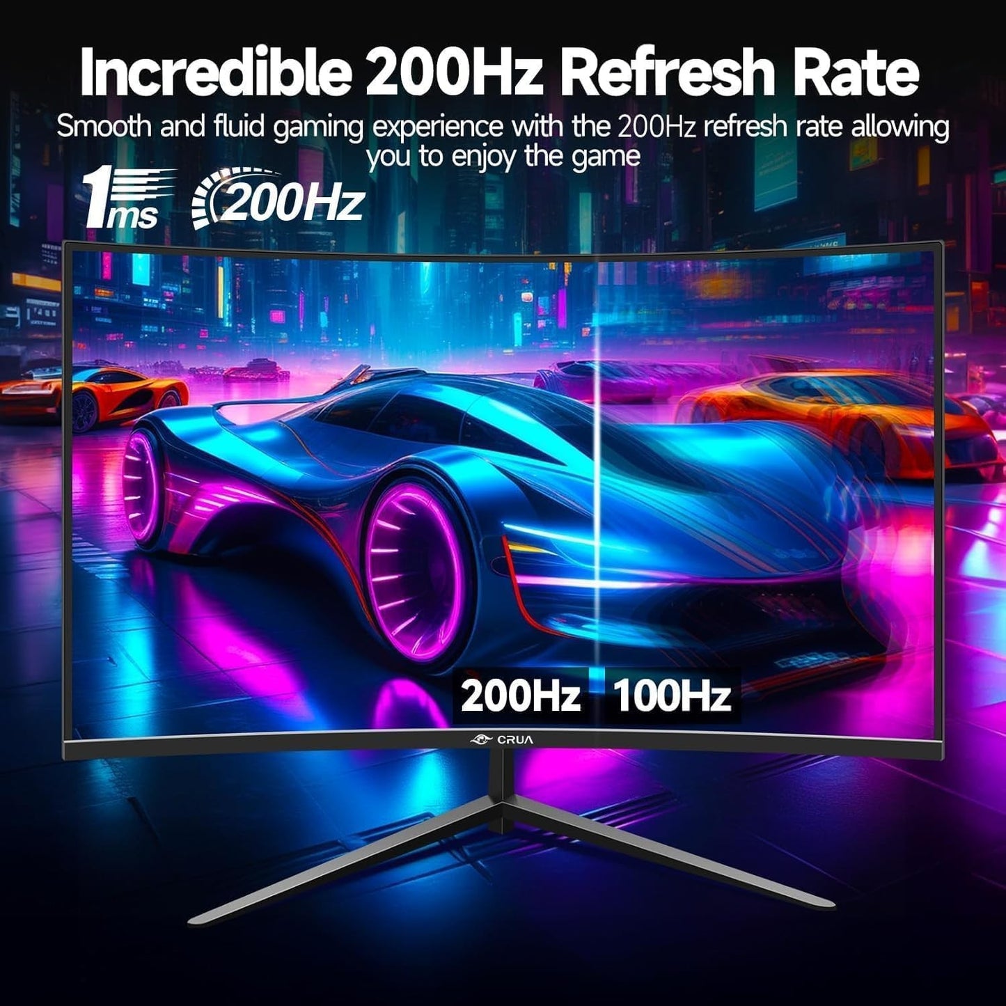 27 Inch Curved Gaming Monitor,Full Hd(1920X1080P) VA Panel 1800R 165/200Hz