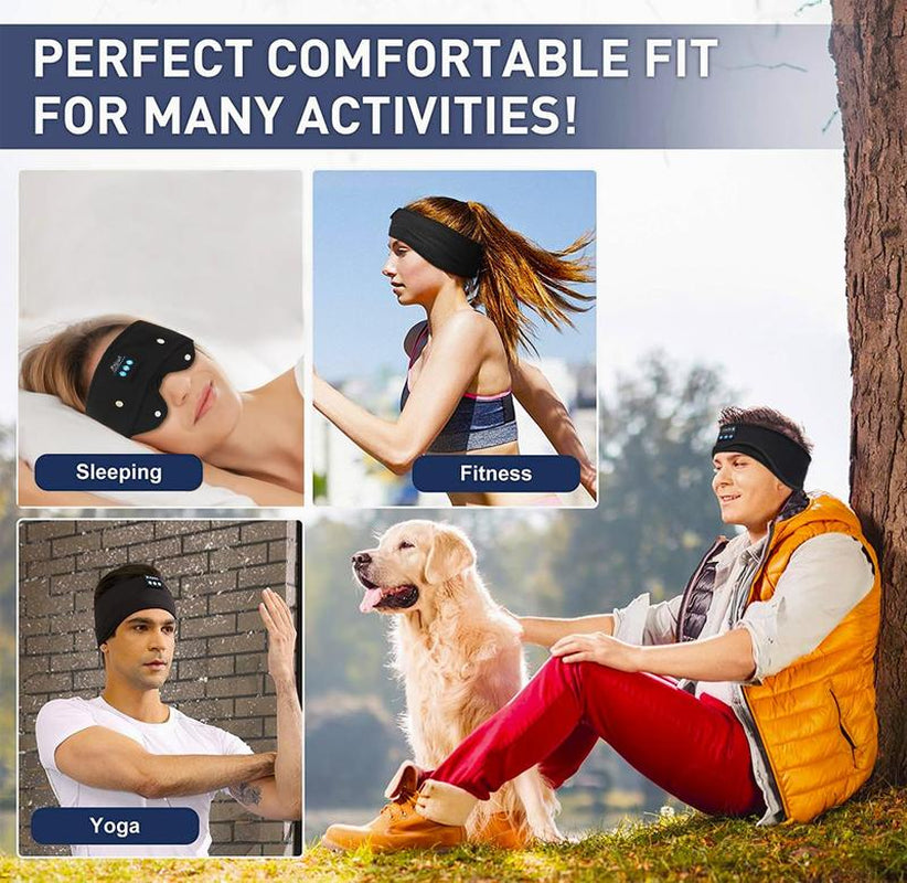 Sleep Headphones Bluetooth 5.2 Headband, Sports Wireless Earphones Sweat Resistant Earbuds with Ultra-Thin HD Stereo Speaker and Clear Audio for Workout Running Cool Gadgets Unique Gifts(Black) Electronic Headset Headphonesbluetooth
