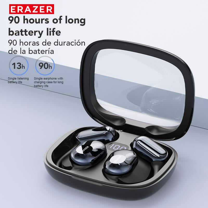 ERAZER X10 Open Bluetooth Headset HIFI Sound Quality Music Wireless Headset Gaming Low Latency Wireless Headset IPX5 Waterproof OWS Headset Comfortable to Wear Headset Touch Built-In Microphone Headset Supports Ios and Android