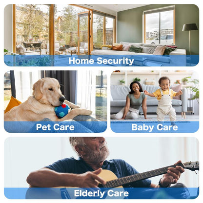 3MP 5G&2.4Ghz Wifi Camera with Motion Detection and Two-Way Audio for Home Security - Wireless, Automatic Cable Monitoring Phone