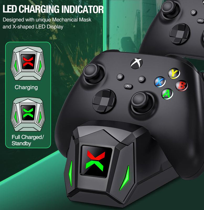 Controller Charger Station with 2X2550Mah Rechargeable Battery Packs for Xbox One/Series X|S Controller, Dual Charging Dock for Xbox One Controller Battery Pack with 4 Battery Covers for Xbox