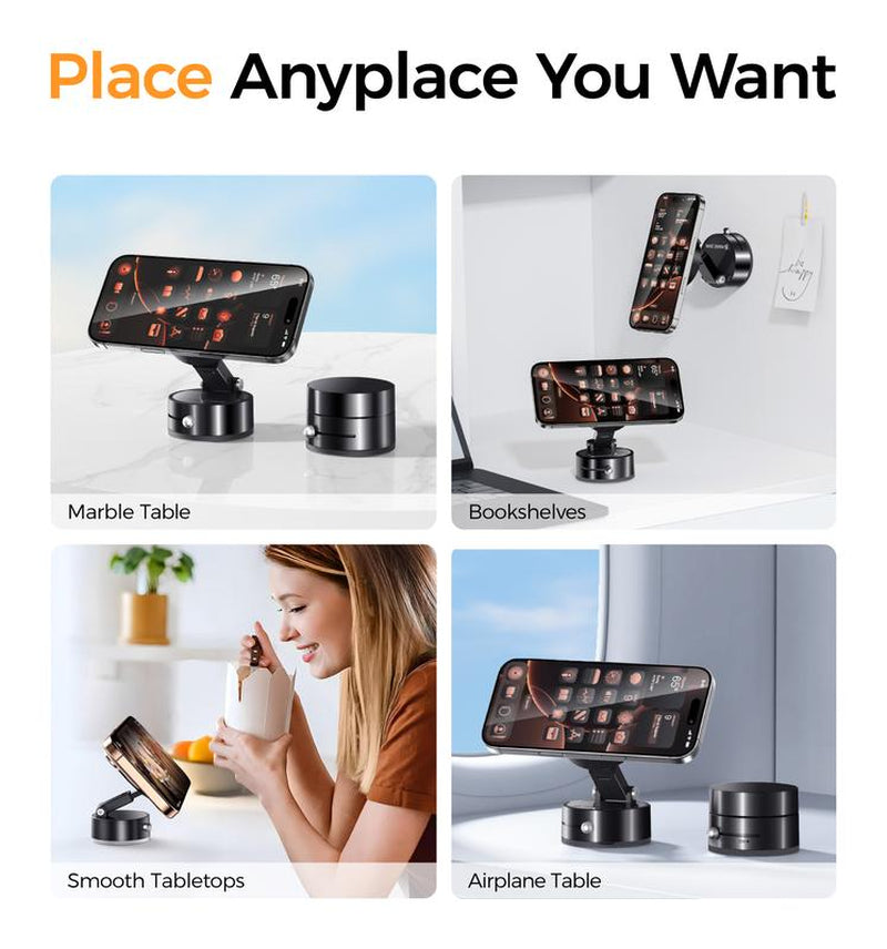 New-Magic JOHN 360° Magnetic Phone Holder Strong Magnetic Grip, Anti-Slip Base & Foldable Design for Car, Home & Travel