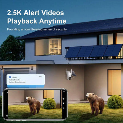 4G LTE Solar Camera Security, No Wifi Outdoor Wireless, 2.5K Spotlight Night Vision, Motion Alert, Sd/Cloud Storage, SIM Included, Affordable Home Surveillance, 360 Camera, Pumping Room Camera