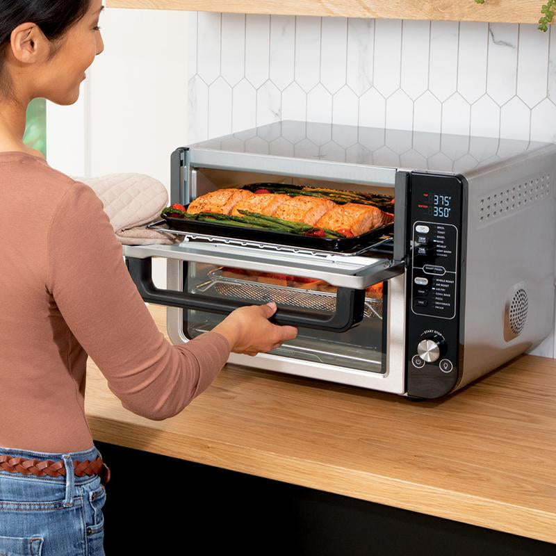 Ninja DCT401CO 14-In-1 Double Oven with Flexdoor - Countertop Dual Ovens for Quick Snacks & Full Course Meals with Smart Finish Technology