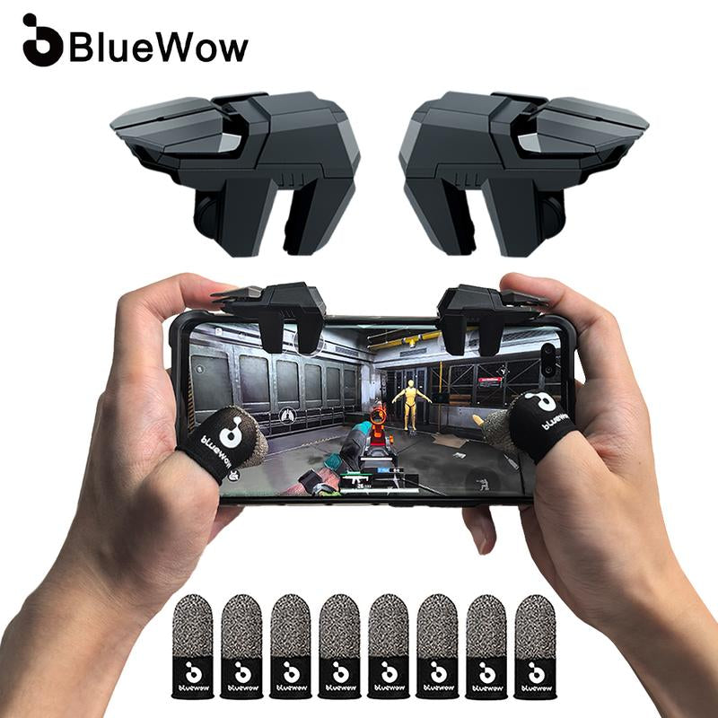 Bluewow Mobile Game Trigger Mobile Game Controller 6 Fingers for Iphone & Android, Smartphone & Cellphone Accessories for FPS Games Console, CODM Freefire
