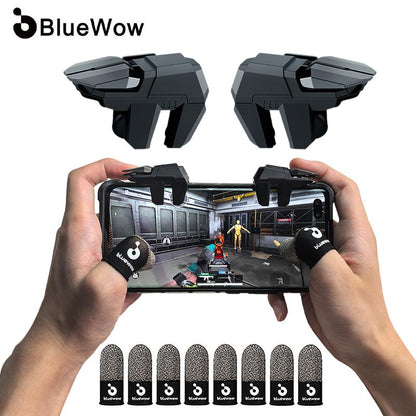 Bluewow Mobile Game Trigger Mobile Game Controller 6 Fingers for Iphone & Android, Smartphone & Cellphone Accessories for FPS Games Console, CODM Freefire