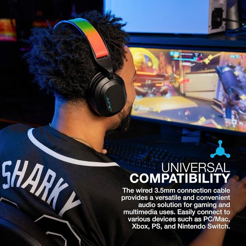 Jlab Nightfall Gaming Headset, Flip-To-Mute Rotating Boom Mic, 50Mm Drivers, Wired 3.5Mm for PC, PS5, PS4, Xbox Series X/S, Xbox One, Switch,