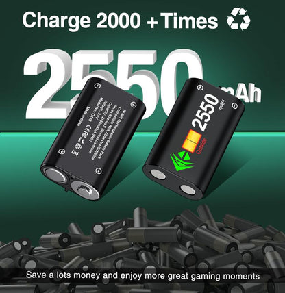Controller Charger Station with 2X2550Mah Rechargeable Battery Packs for Xbox One/Series X|S Controller, Dual Charging Dock for Xbox One Controller Battery Pack with 4 Battery Covers for Xbox