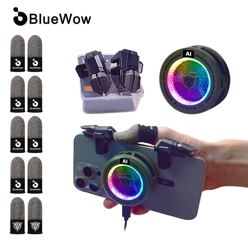 Bluewow Mobile Game Trigger Mobile Game Controller 6 Fingers for Iphone & Android, Smartphone & Cellphone Accessories for FPS Games Console, CODM Freefire