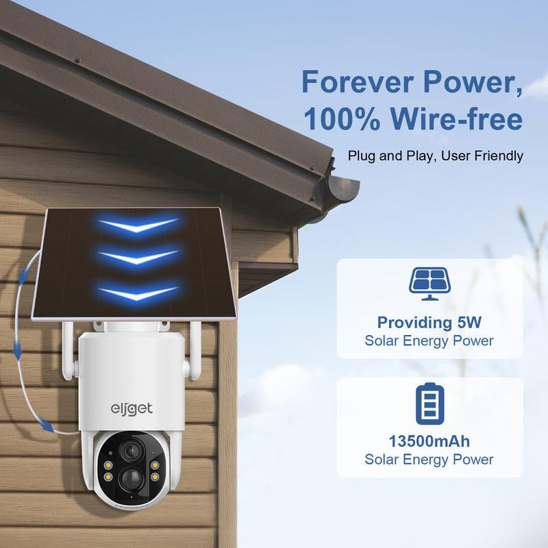4G LTE Solar Camera Security, No Wifi Outdoor Wireless, 2.5K Spotlight Night Vision, Motion Alert, Sd/Cloud Storage, SIM Included, Affordable Home Surveillance, 360 Camera, Pumping Room Camera