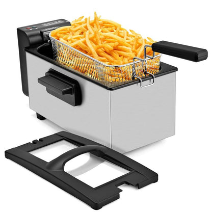 Susteas 1500W Electric Fryer with Removable Lid – Choose 1.5L or 2.5L Capacity, Adjustable Temp Control, Fast Heating & Easy-Clean Non-Stick Pot. Perfect for Kitchen Cooking!