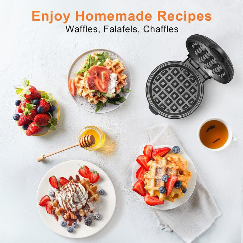 Crownful Mini Waffle Maker, Non-Stick, 4 Inch Chaffle Maker for Familes and Kids, Perfect for Breakfast, Dessert, Sandwich, Egg Cooker Machine & Kitchen Appliances