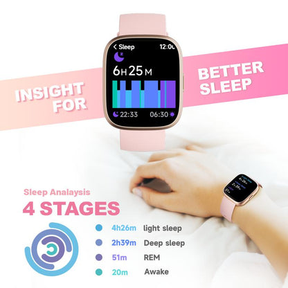 TOOBUR Multifunctional Touch Screen Smartwatch Fitness Tracker with 100+ Sports Modes,Bt Call Function,Activity Tracker Messages Reminder Smart Watch for IOS & Android,Wearable Devices Smartwatch for Men Women