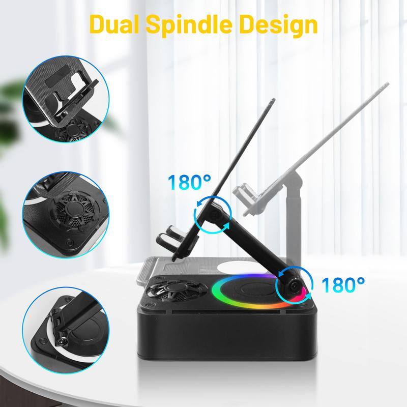 Wireless Audio Bluetooth Speaker, 3In1 Cellphone Holder, with USB Emergencyrechargeable (1200Mah), LED Nightlight, 360°Foldable for Phone or Pad, for Home, Car, Outdoorgifts for Friend, Family
