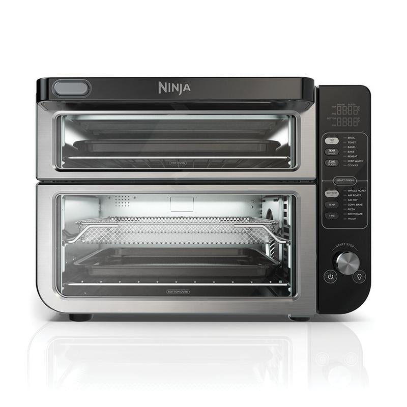 Ninja DCT401CO 14-In-1 Double Oven with Flexdoor - Countertop Dual Ovens for Quick Snacks & Full Course Meals with Smart Finish Technology