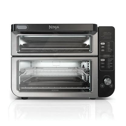 Ninja DCT401CO 14-In-1 Double Oven with Flexdoor - Countertop Dual Ovens for Quick Snacks & Full Course Meals with Smart Finish Technology