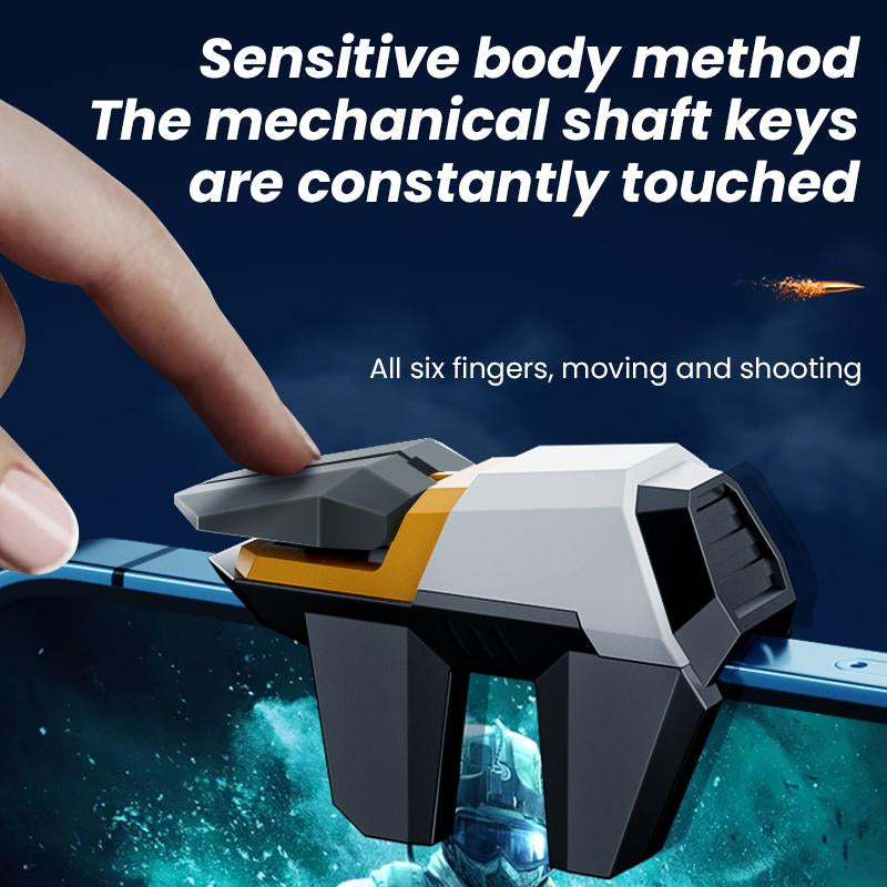 Bluewow Mobile Game Trigger Mobile Game Controller 6 Fingers for Iphone & Android, Smartphone & Cellphone Accessories for FPS Games Console, CODM Freefire