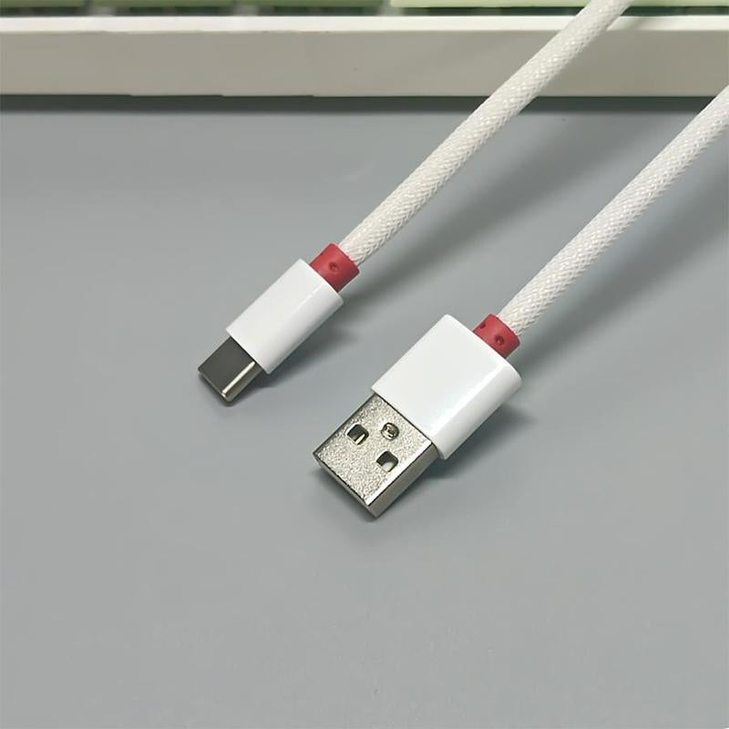 Braid Mechanical Keyboard Cable, 1 Count Plug-And-Play Gaming Keyboard USB Coiled Cable, Computer & Laptop Accessories
