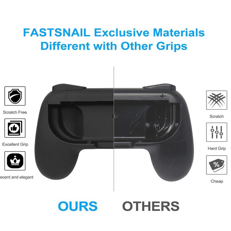 FASTSNAIL 4 Pack Grips Kit for Nintendo Switch Joy Con, Gaming Accessories for Nintendo Switch Joy Con Controller with 12 Thumb Grip, Game Peripherals Gaming Stuff