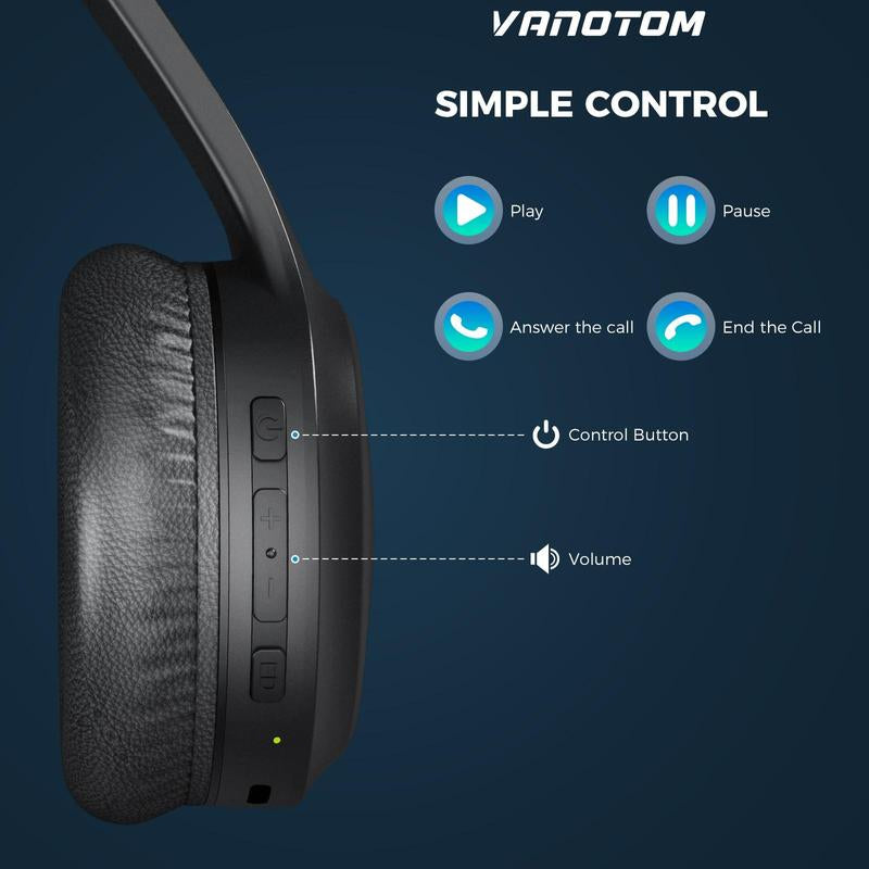 Wireless Headphone, Foldable Bluetooth Headphones over Ear, Wireless Headset for Gaming, Phones, Computers, Electronics Audio Headphone Gift