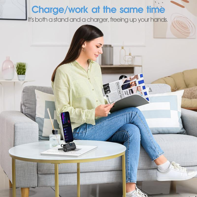 Portable Charger for Iphone,Mini Portable Charger Power Bank 5000Mah,Mini Cute Power Bank with Built-In Cables,Compact PD 5V/2.0A Fast Charging Battery Pack Compatible for Iphone 14/14 Plus/Pro Max/13/12/12 Mini/11/Xs/Xr/X/8/7/6/6S//Samsung/Huawei Andriod
