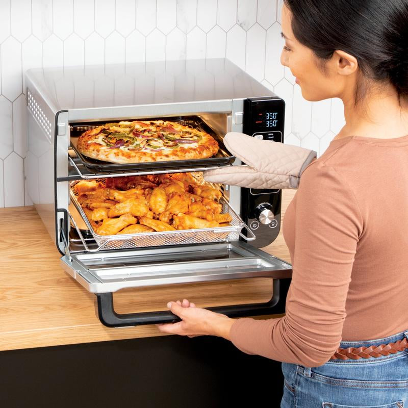 Ninja DCT401CO 14-In-1 Double Oven with Flexdoor - Countertop Dual Ovens for Quick Snacks & Full Course Meals with Smart Finish Technology
