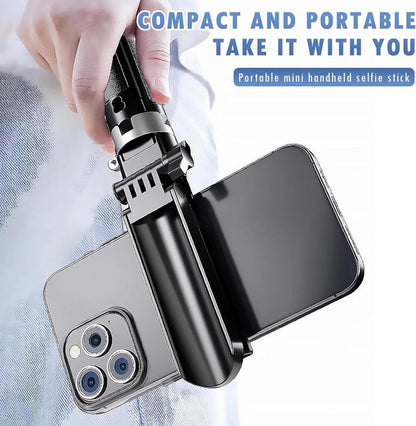 2025 New 4-In-1 Multifunctional Mini Selfie Stick with 360° Rotation Compact Stylish Wireless Bluetooth Control Magnetic Phone Holder for Selfies Video Recording Vlogging Compatible with Most Phones - Stabilizer Camera,Maxinum Extend to 16 Inches