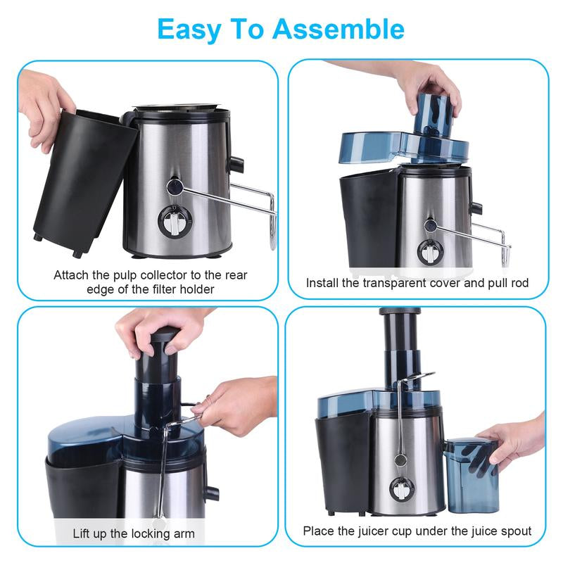800W Electric Juicer – Wide Mouth, Easy to Clean, High Juice Yield, Perfect for Fruits & Veggies