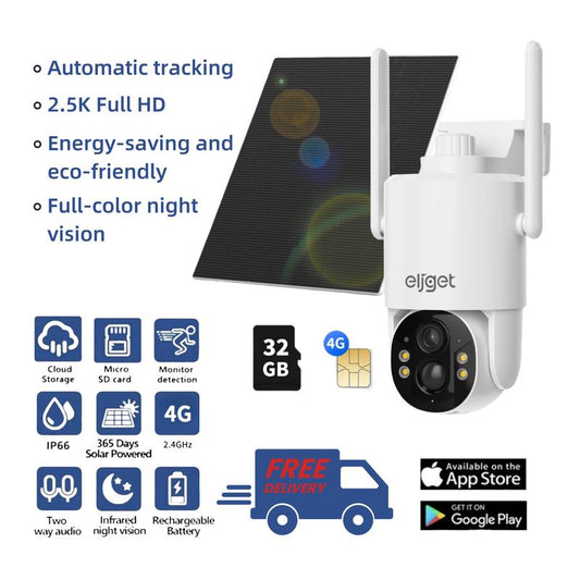 4G LTE Solar Camera Security, No Wifi Outdoor Wireless, 2.5K Spotlight Night Vision, Motion Alert, Sd/Cloud Storage, SIM Included, Affordable Home Surveillance, 360 Camera, Pumping Room Camera