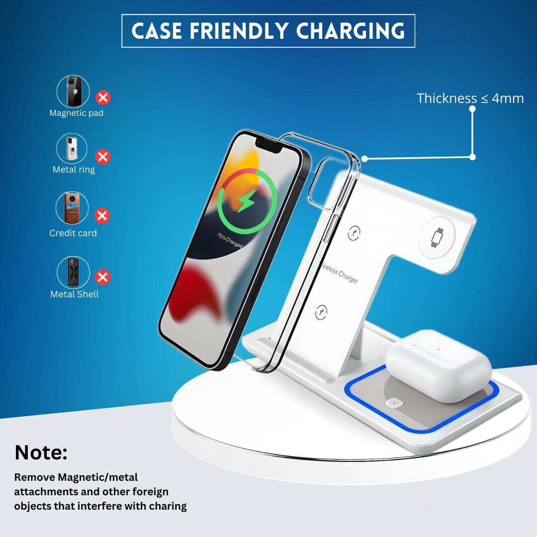 Wireless Charger for Iphone , Apple Watch Airpods 3 in 1 Charging Station Stand