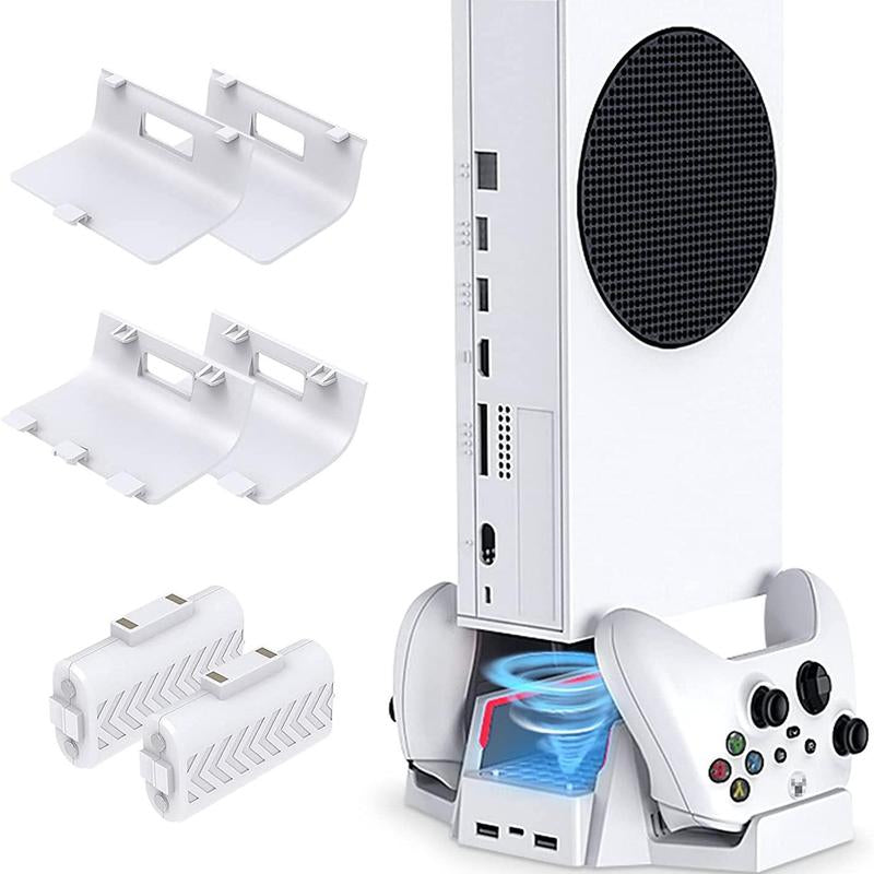 Cooling Stand with Dual Cooling Fan for Xbox Series S, Dual Controller Charging Rack with LED Indicator, 3 Gears Adjustable Speed Low Noise Console Accessories, Gaming Products
