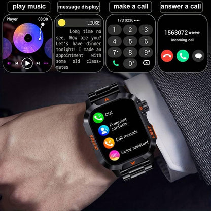 New 2025 Manly Style Smart Sports Watch with Ledlights Wireless Calling, Message Reminders,Sports Mode, Voice Assistant, Weather Push,Stopwatch, Timer, Stopwatch and Otherfunctions, Smartwatch for Men, Compatiblewith Android and Iphone Phones