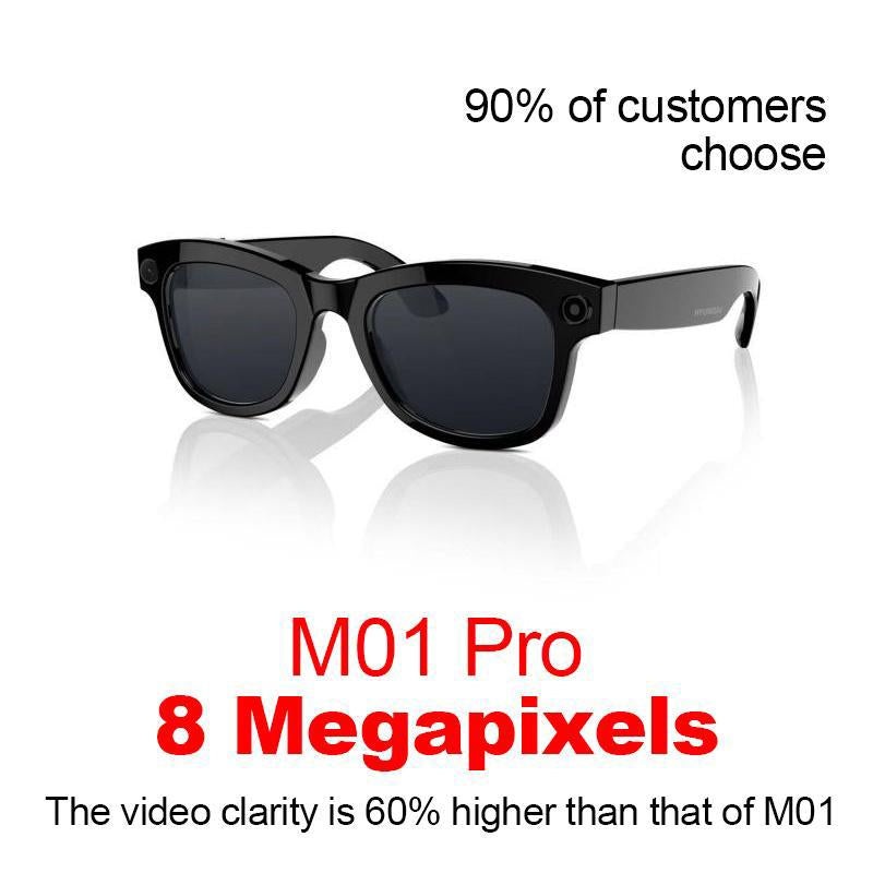 M01 Intelligent Camera and Video Glasses, Built-In High-Definition Camera, Equipped with Surround Sound Headphones and Speakers,And Have Smart Polarized Lenses That Block Blue Light. They Are Suitable for Daily Activities Such Work and Driving.