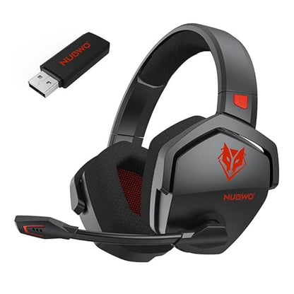 NUBWO G06 Wireless Gaming Headset – 23Ms Low Latency Audio,50Mm Stereo Sound, Noise-Canceling Mic, 100Hrs Battery – Works on PS5, PC, Mobile (Not Xbox)