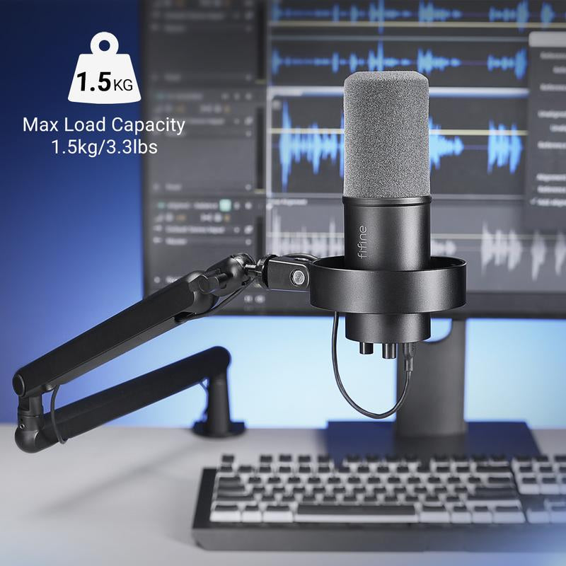 FIFINE BM88 Low Profile Microphone Boom Arm, Adjustable Stick Microphone Arm Stand with Desk Mount Clamp, Screw Adapter, Cable Management, for Podcast Audio Streaming Gaming Studio, Dealsforyoudays