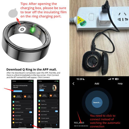 COLMI R10 Smart Fitness Ring, 1 Count USB Rechargeable Long Battery Life Smart Ring, 5ATM Waterproof Durable Fitness Tracker for Women & Men, Wireless, Portable, Durability