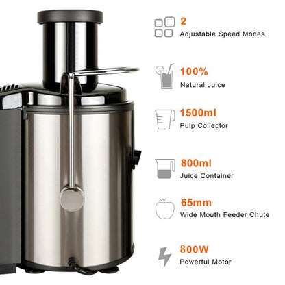 800W Electric Juicer – Wide Mouth, Easy to Clean, High Juice Yield, Perfect for Fruits & Veggies