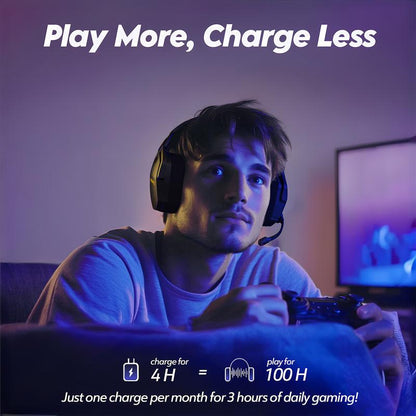 NUBWO G06 Wireless Gaming Headset – 23Ms Low Latency Audio,50Mm Stereo Sound, Noise-Canceling Mic, 100Hrs Battery – Works on PS5, PC, Mobile (Not Xbox)