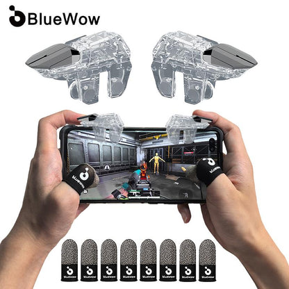 Bluewow Mobile Game Trigger Mobile Game Controller 6 Fingers for Iphone & Android, Smartphone & Cellphone Accessories for FPS Games Console, CODM Freefire