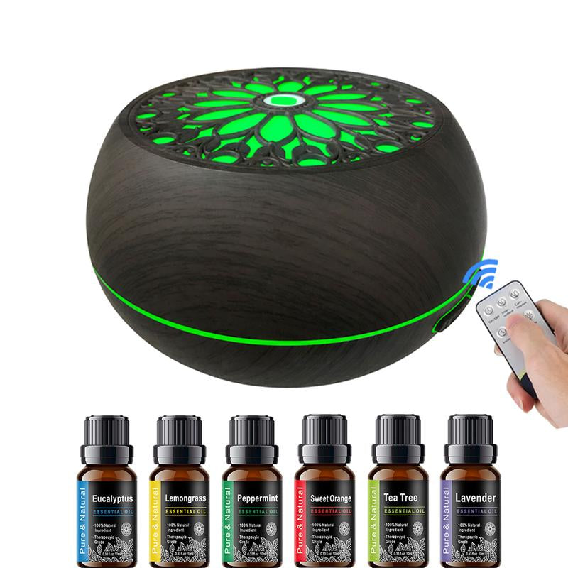 550Ml Smart Diffuser with 6 Oils App Remote, Custom Timer & RGB Lighting for Modern Home Decor Air Purifier Essential Oil Aroma Diffuser D Is Ff User Aroma Diffuser Humidifier Aromatherapy Oil Wood Grain Design round Household