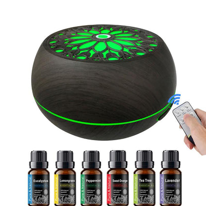 550Ml Smart Diffuser with 6 Oils App Remote, Custom Timer & RGB Lighting for Modern Home Decor Air Purifier Essential Oil Aroma Diffuser D Is Ff User Aroma Diffuser Humidifier Aromatherapy Oil Wood Grain Design round Household
