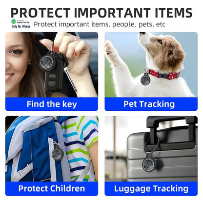 [Fall Deals] Tukio GPS Tracker for Cars & Pets - Mini Clear Design, Weatherproof Case, Anti-Lost Device, Works with Apple Find My Ios Only, IP67 Waterproof, Replaceable Battery Protection