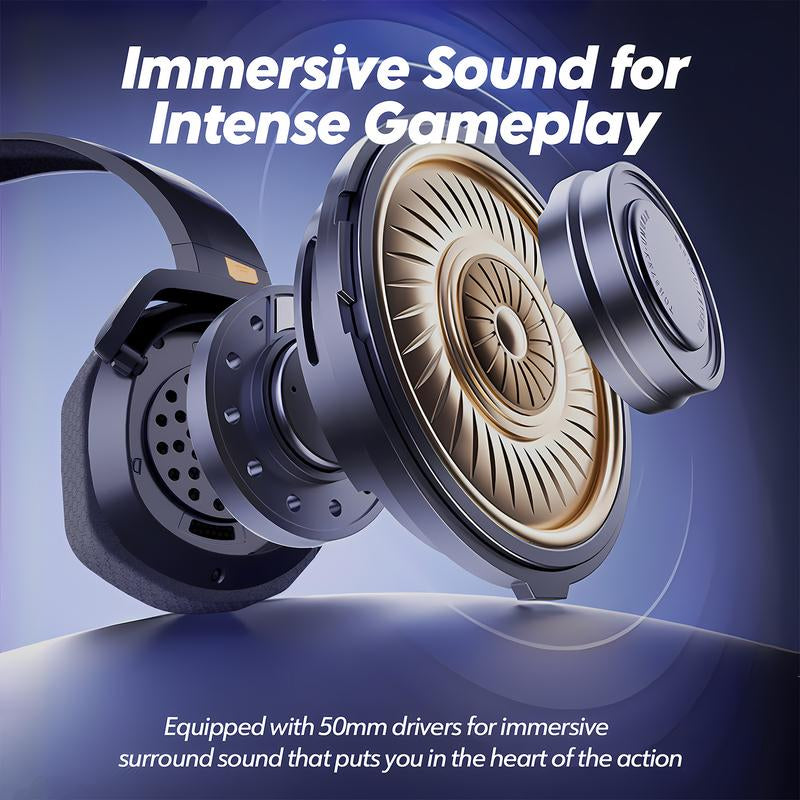 NUBWO G06 Wireless Gaming Headset – 23Ms Low Latency Audio,50Mm Stereo Sound, Noise-Canceling Mic, 100Hrs Battery – Works on PS5, PC, Mobile (Not Xbox)