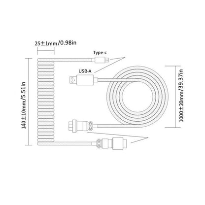 Braid Mechanical Keyboard Cable, 1 Count Plug-And-Play Gaming Keyboard USB Coiled Cable, Computer & Laptop Accessories