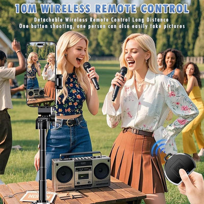 2025 New 4-In-1 Multifunctional Mini Selfie Stick with 360° Rotation Compact Stylish Wireless Bluetooth Control Magnetic Phone Holder for Selfies Video Recording Vlogging Compatible with Most Phones - Stabilizer Camera,Maxinum Extend to 16 Inches