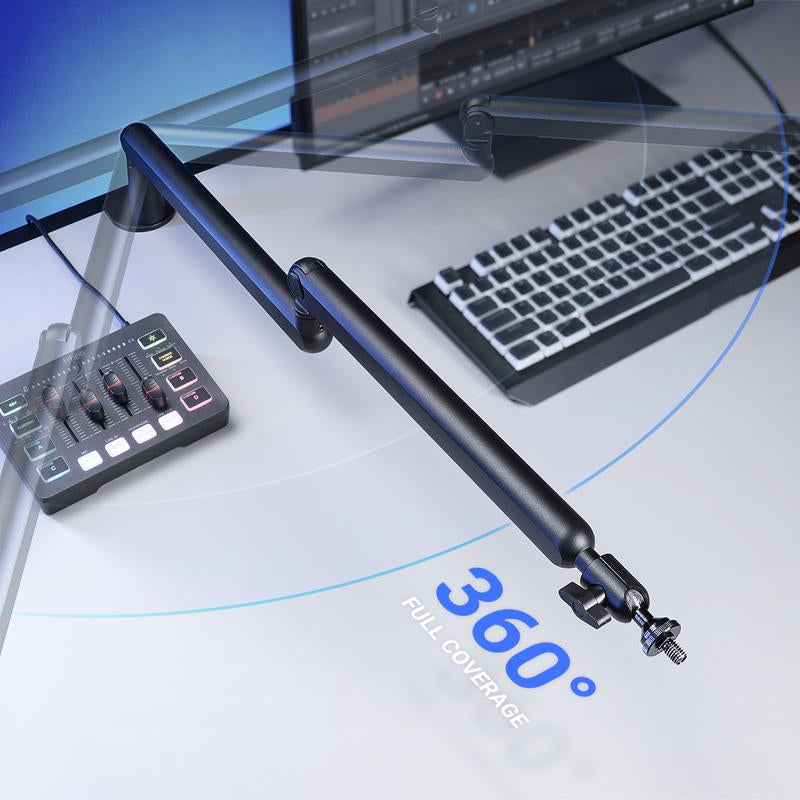 FIFINE BM88 Low Profile Microphone Boom Arm, Adjustable Stick Microphone Arm Stand with Desk Mount Clamp, Screw Adapter, Cable Management, for Podcast Audio Streaming Gaming Studio, Dealsforyoudays