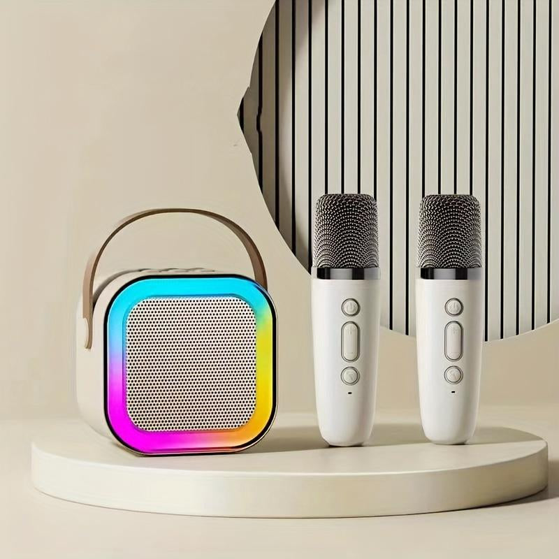 Mini Bluetooth Karaoke Machine, Portable Speaker with 2 Wireless Microphones, Gift for Girls Boys Aged 4,5,6,7,8,9,10,12,14+, Birthday Party & Funny Gift & Toddler Girl Stuff