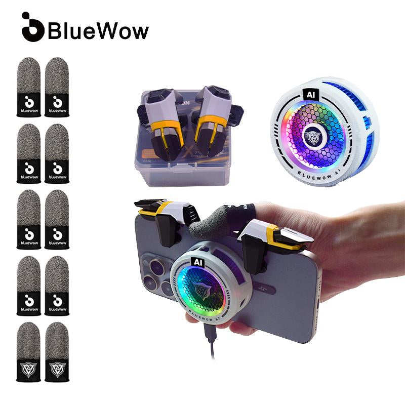 Bluewow Mobile Game Trigger Mobile Game Controller 6 Fingers for Iphone & Android, Smartphone & Cellphone Accessories for FPS Games Console, CODM Freefire